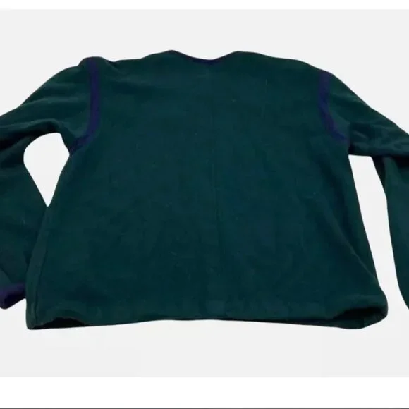YSL Yves Saint Laurent Rive Gauche Vintage 80s Green Purple Sweater Top Sz 42 M - Picture 10 of 11
